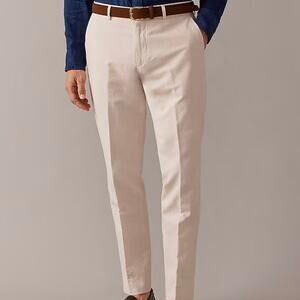 J Crew Pant Men's 31x32 Cream Ludlow Slim Fit Unstructured Irish Linen Blend